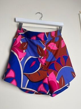 Zara Vibrant Floral Print Women's Shorts in Blue & Pink